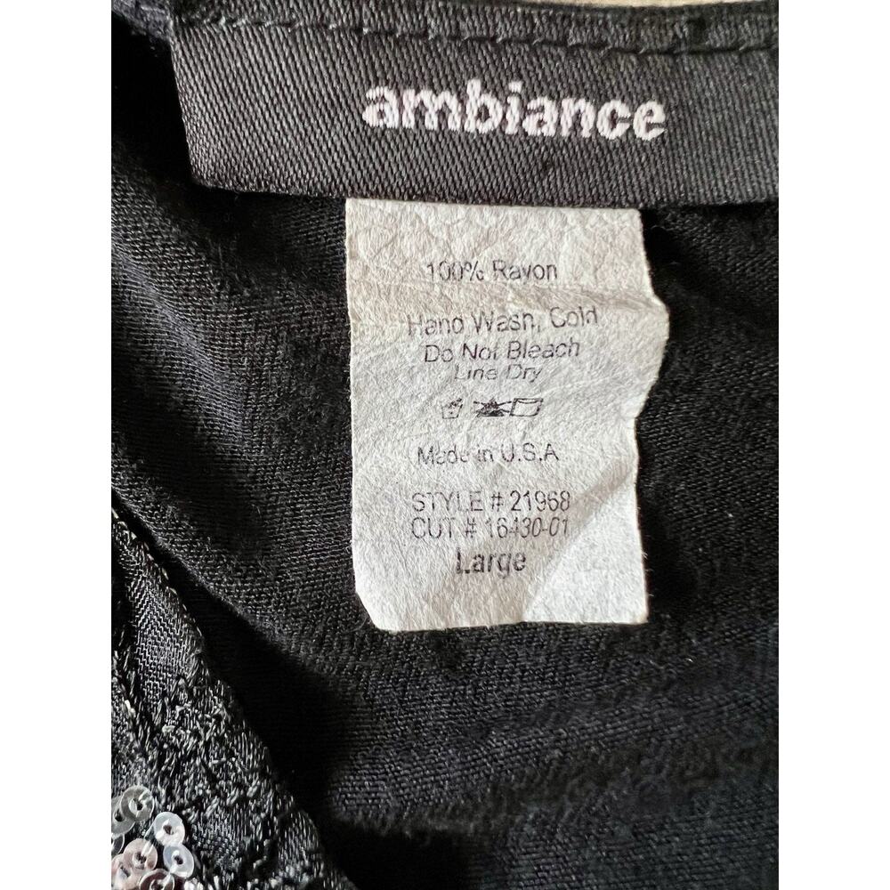Ambiance USA Y2K Boho Beaded Top Womens L Black Whimsigoth Festival Batwing USA - Picture 3 of 6